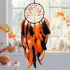 KX4B Halloween Feathered Woven Dreamcatchers with Crystal Stone Tree Wall Hanging Ornament for Festival Parties Decoration