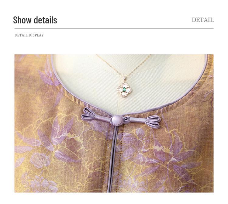 Fashionable Chinese Style Spring/Summer Jacket for Middle-aged and Elderly Women - 2026 Three-Quarter Sleeve Top