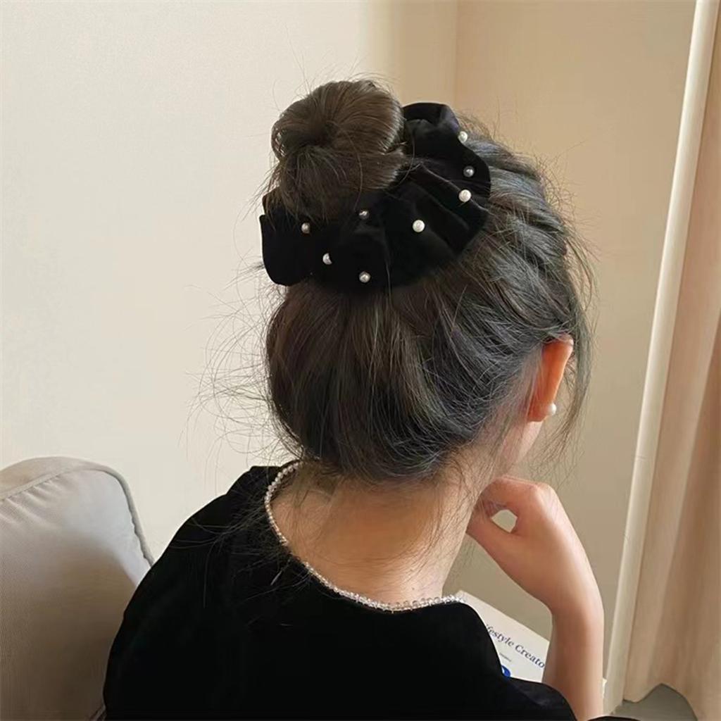 Elegant Faux Faux Pearls Hair Band Elastic Scrunchies Stylish Hair Tie For Women Girls Party Event Fashion Accessories Gift