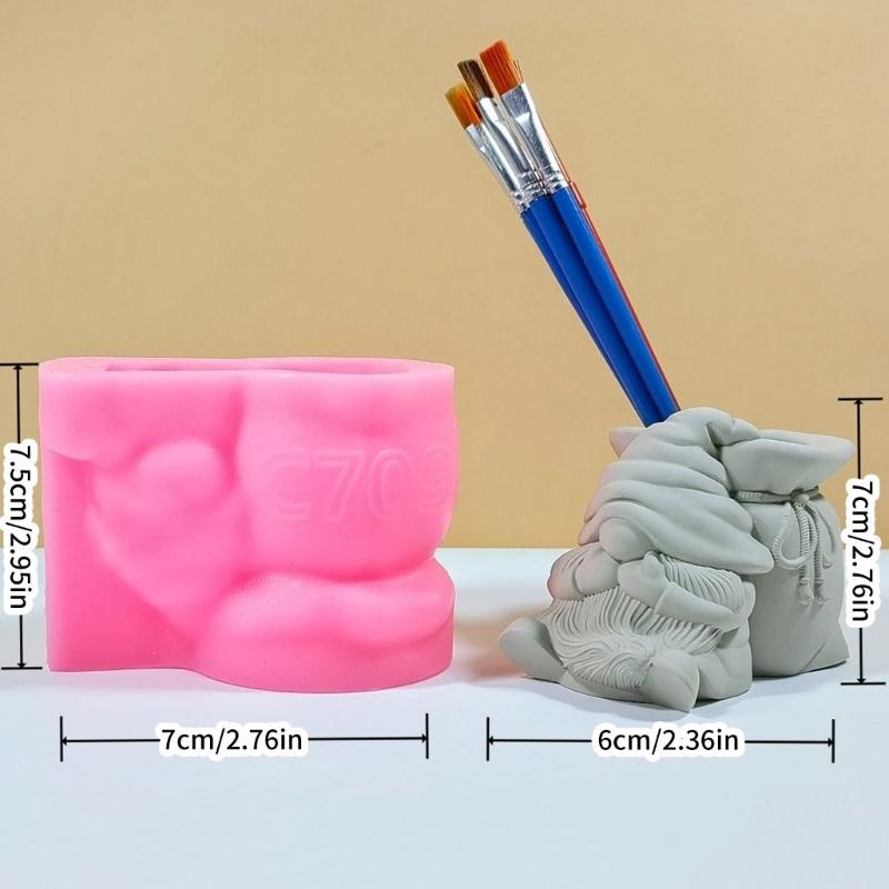 Unique Succulent Vases Pen Holder Moulds Beautiful Flowerpot Silicone Mold Flexible Container Mold for Crafting Projects