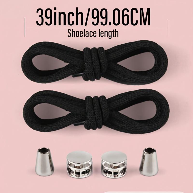 1 Pair of Durable Metal Round Elastic No-Tie Shoelaces, High Elasticity for Easy Wear & Removal, Adjustable Fit for Boots, Shoe Accessories