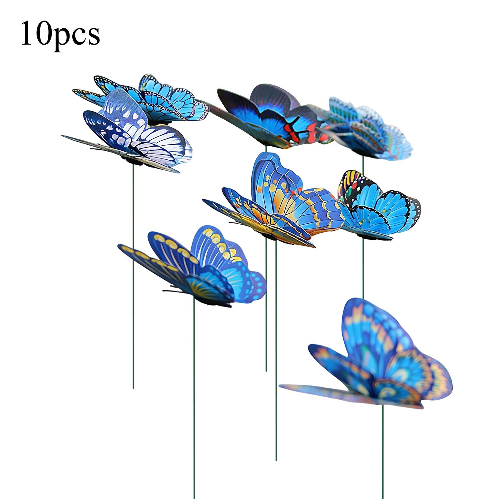 

Double-Layer Artificial Butterfly Stake Set – Rustic , Potted Plant, And Garden Decoration (Random Pattern) One Size синий