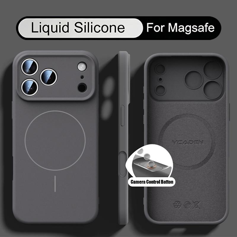 For iPhone 17 Pro Max Case Magnetic For Magsafe Liquid Silicone Soft Cover Coque For iPhone 16 15 14 13 Pro Max 17E 16E