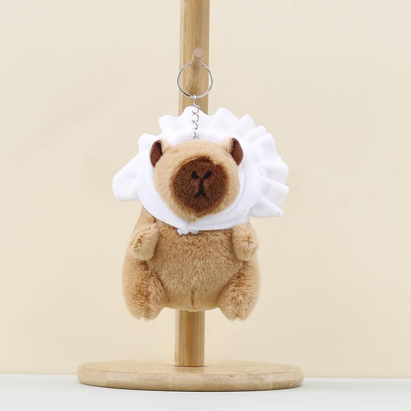 Capybara Cook Plush Pendant Toy Keychain Stuffed Doll Bag Decoration Gift Kids