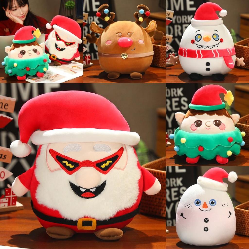 Adorable Plush Christmas Santa Snowman Character Toy Soft And Cuddly Holiday Decor