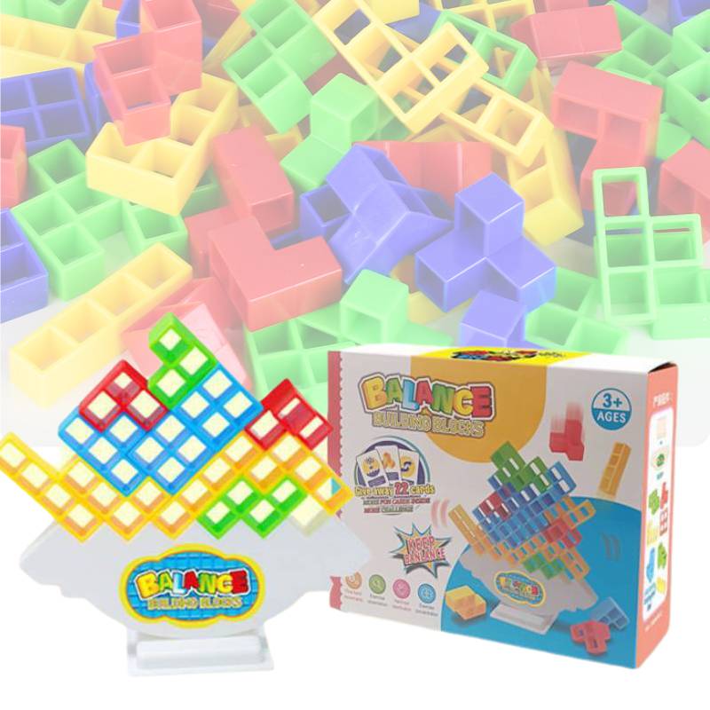 Tetris Tower Balance Game Tetra Tower Toys Stacking Blocks Kids 16 32 48 Pcs 64