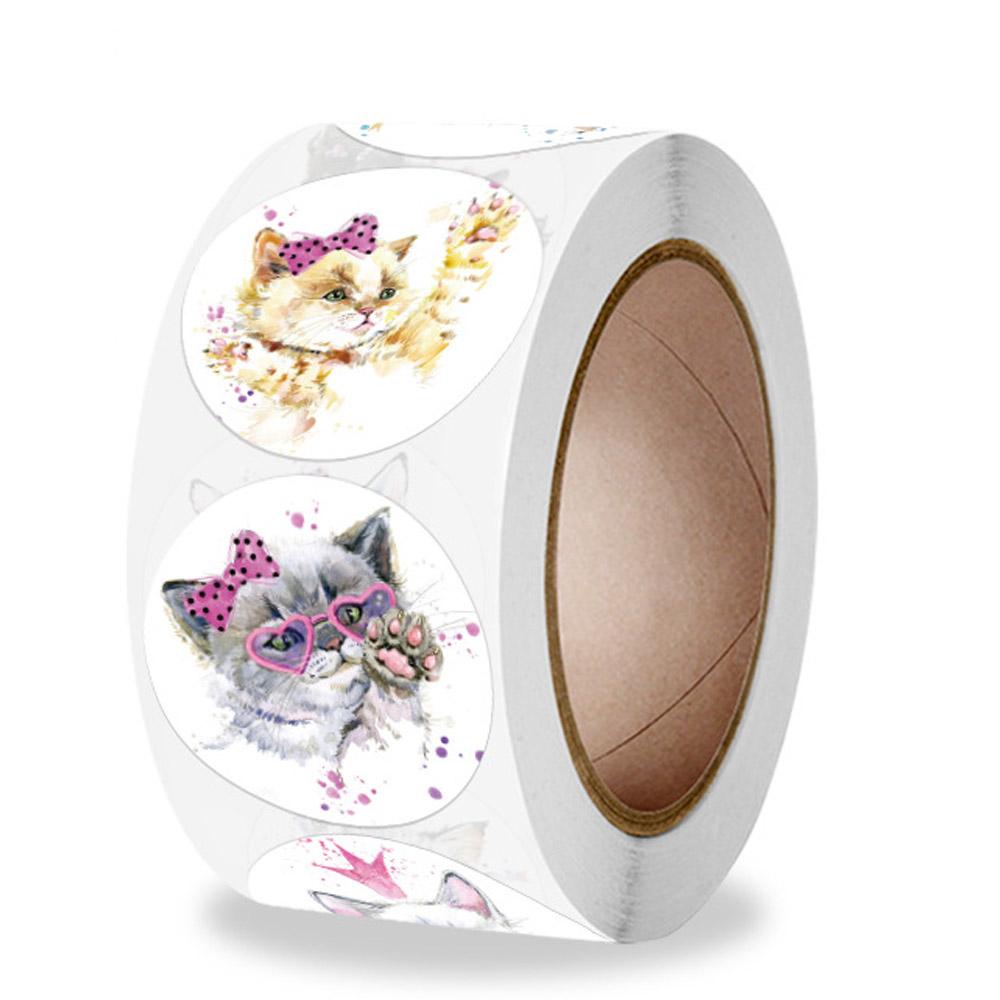 100-500Pcs Premium-Quality Lovely Cat Premium-Quality Stickers Premium-Quality Sealing First-Class Labels High-Standard Reward High-Standard