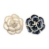 Faux Pearl Camellia Brooch Black White Flower Lapel Pin Sweater Cardigan Coat Business Suit Clothing Accessories Fashion Jewelry