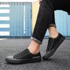 Jarní Podzimní Prodyšné Černé Plátěné Boty pro Muže Módní Tenisky Ležérní Ploché Šněrovací Vulkanizované Boty Luxusní Tenis Masculino