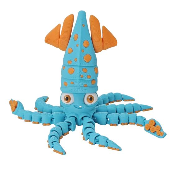 

1/2Pcs 3D Printed Squid Figurine Movable Joints Simulated Octopus Stress Relief Articulated Sea Animal Fidget Toy Desktop Decoration Ornament
