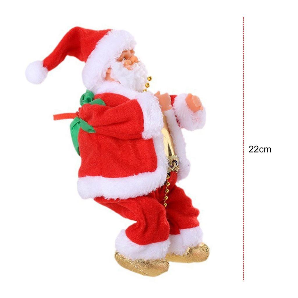 Babbo Natale che si arrampica con perline Alimentazione a batteria Babbo Natale elettrico che si arrampica su corda Pendenti appesi per l'albero di Natale per Albero di Natale Camino