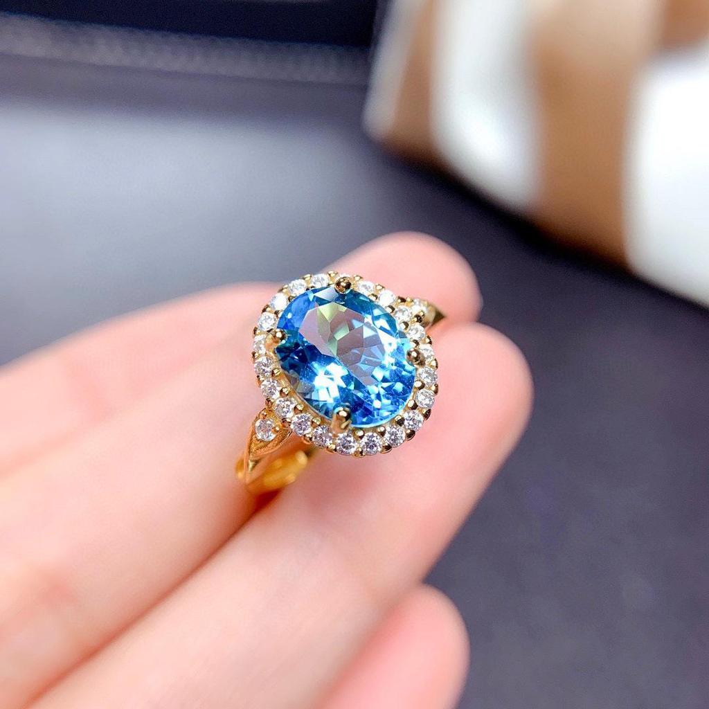 Influencer Douyin Gemstone Ring: Imitation Topaz, Amethyst, Citrine, Peridot & Rhodolite Garnet