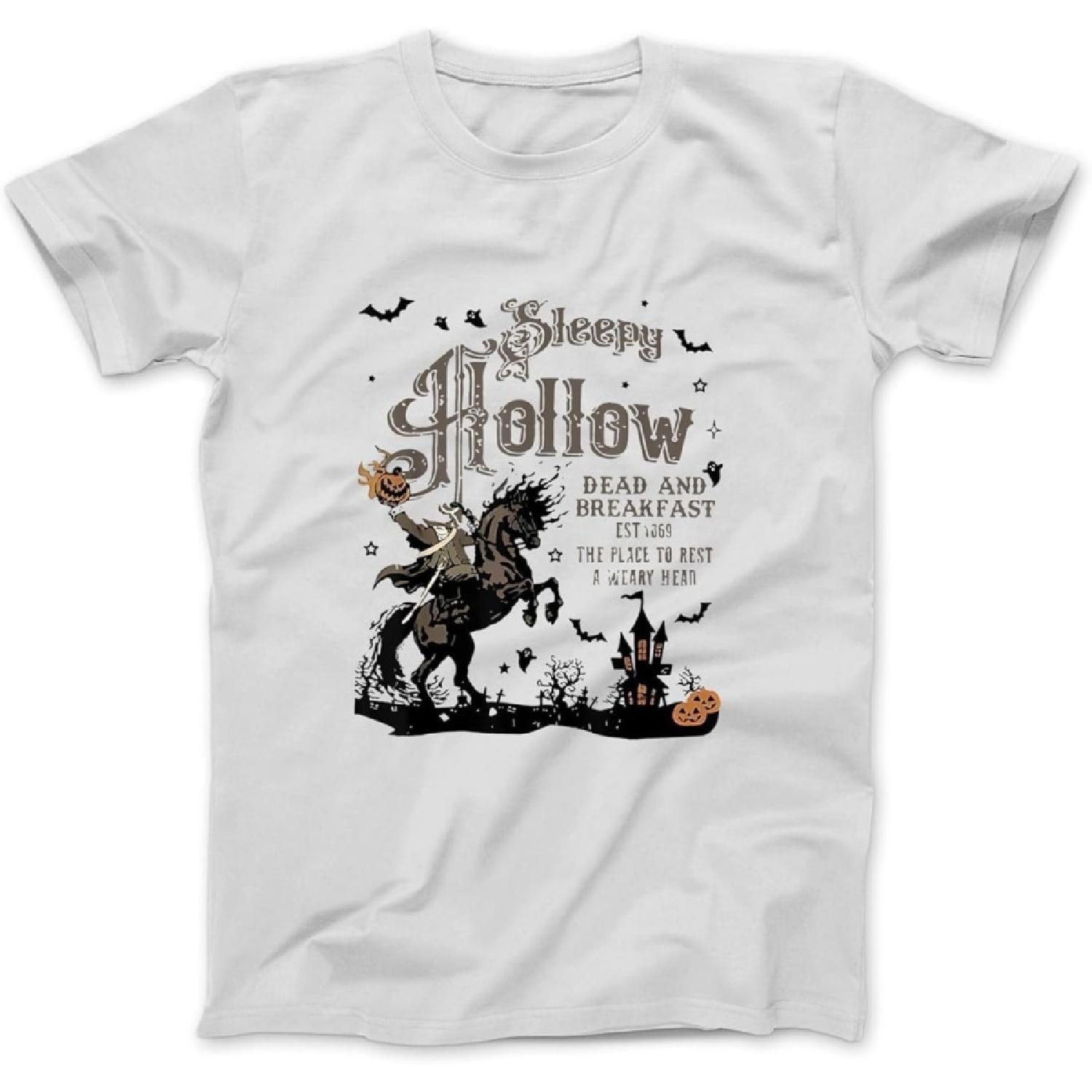 

Sleepy Hollow Skeleton Riders, Headless Horseman Halloween T-Shirt Sweatshirt Hoodie Tanktop for Men Women Kids White XXXXXL