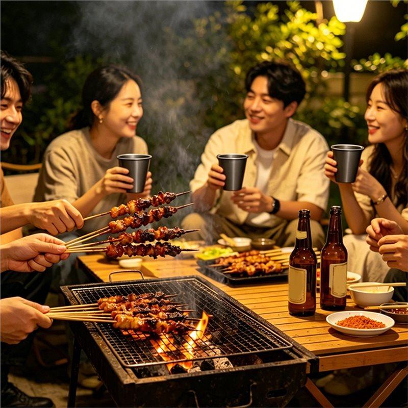 A34R 4Pcs 300Ml Stainless Steel Retro Beer Mug Camping Drink Cups Portable Coffee And Juice Tumblers For Party Football Game