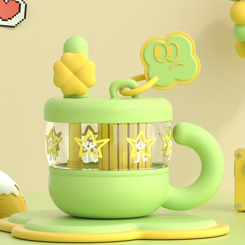 Cute Tritan Straw Cup with Whimsical Floral Design,Large Capacity, Slip-Resistant, Reusable Summer Drinkware for Office or Home, Hand Wash Only