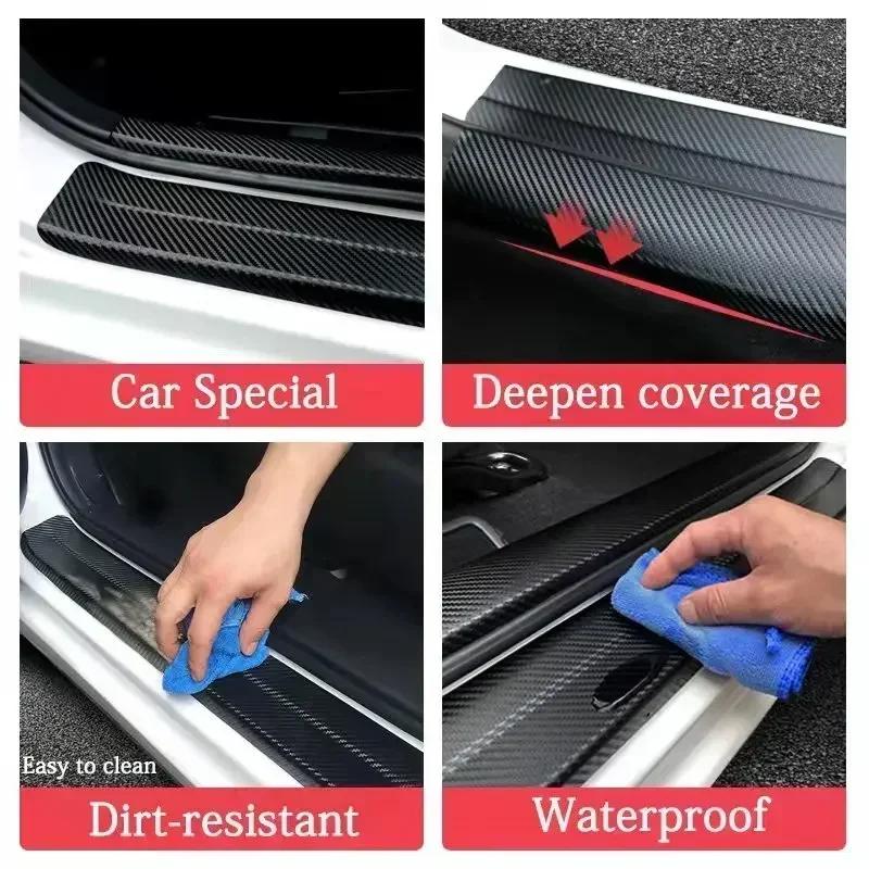 T24Car Threshold Stickers Door Sill Anti-scratch Strip Decals for Volkswagen CC Passat Jetta Beetle Tiguan Touran Sagitar Scirocco