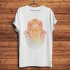 Arabian KhamsahLucky Hamsa Hand of Fatima T ShirtUnisex White Casual Breathable TshirtStreetwear Unisex Tee Breathable Print