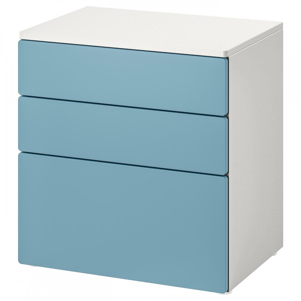 

ИКЕА СМ СТАД СМОСТАД ПЛАТСА Комод с 3 ящиками белый синий 60x42x63 см