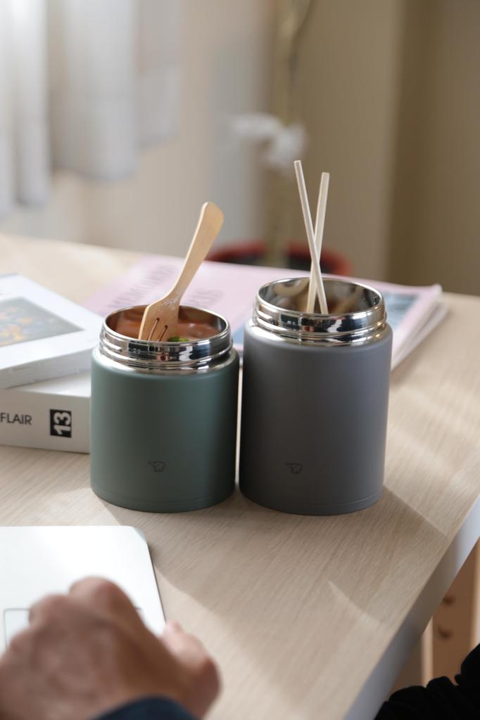 Zojirushi Soup Jar SW-KA30-GM 300ml Miso Soup Bowl Wide Mouth Matte Green Easy To Wash Seamless Spout Bento