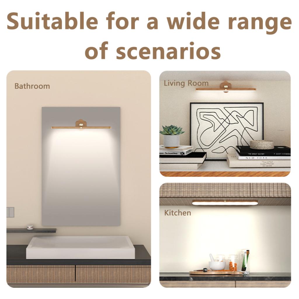 Nueva luz nocturna LED recargable giratoria moderna y elegante con atenuación táctil para dormitorio, luz frontal de espejo y debajo del gabinete