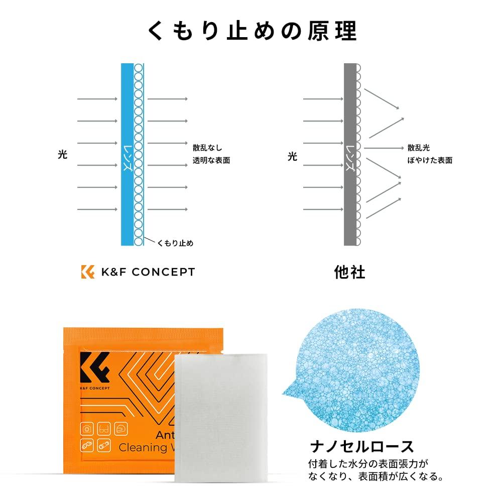 Concept LCD Glasses Wet Cleaner 120 Sheets For cameras Can both prevent fogging and remove dirt at the same time K&F Anti-Fog smartphones, tablets,