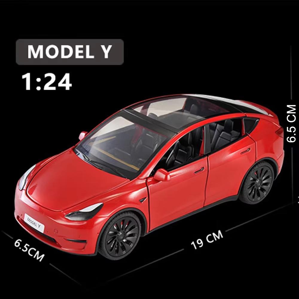 1/24 Scale Model Y Diecast Alloy Toys Models Car Simulation With Sound And Light Pull Back Function Collection Boys Toy Gifts