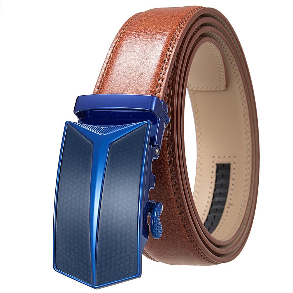 Men'S Belt, Automatic Buckle Cowhide Belt Casual Business Ly36-1314-1