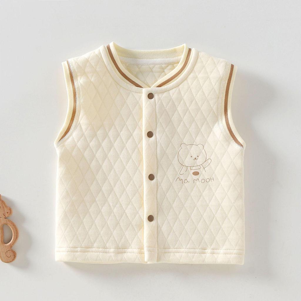 Infant and Toddler Warm Autumn Vest - Solid Color Cardigan for Babies