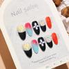 T824 Neon Flower Glasses: Hand-painted 3D Nail Stickers in a Sweet and Spicy Modern Chinese Style with Small Floral Design.