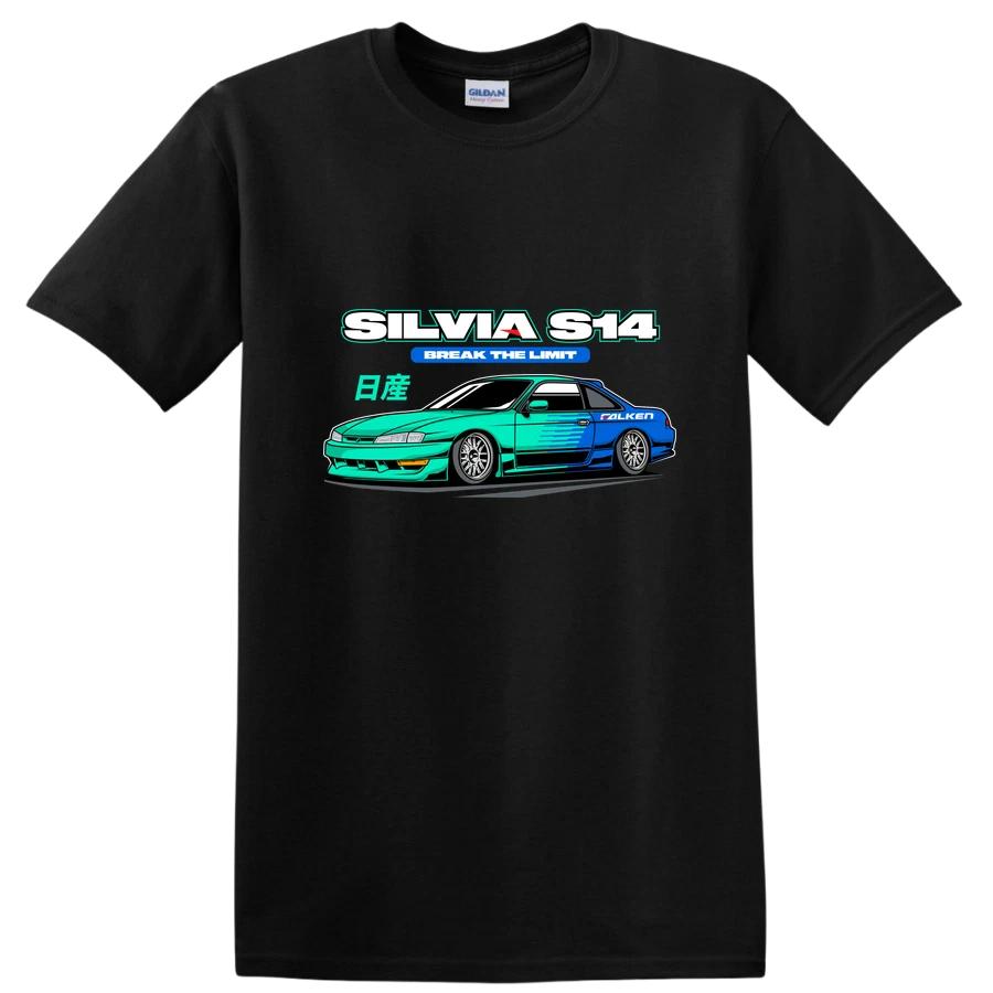 Silvia S14 Break the Limit Graphic T Shirt Cool Car Tee for Drifting Fans L