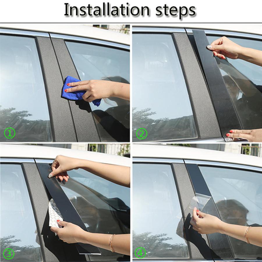 8 Pcs For 13-18 Nissan Altima Glossy Black B Pillar Posts Window Door Trim Cover