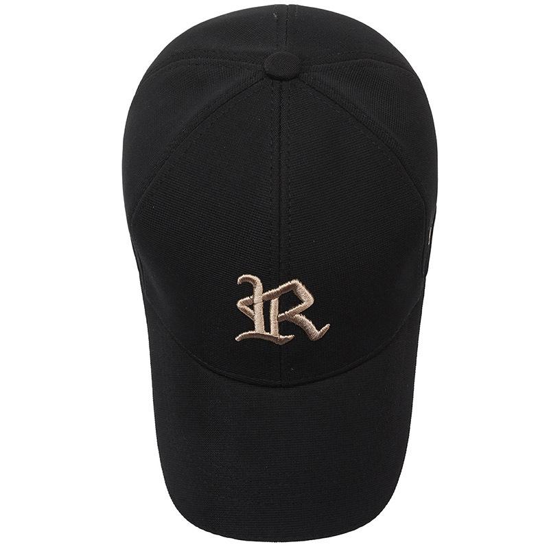 Boné de beisebol com aba curva, novo boné bordado tridimensional com letra R para homens e mulheres, casual, simples e versátil, com parte superior rígida