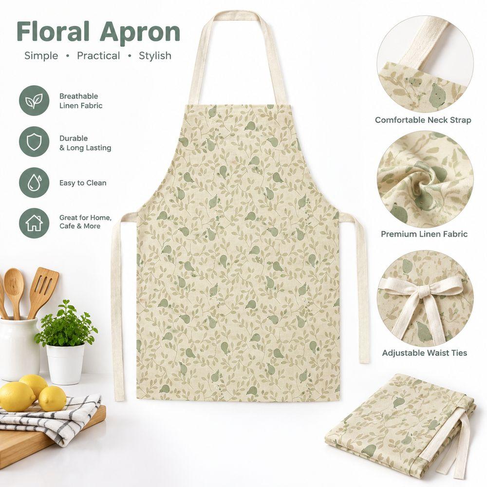 Flower Print Kitchen Aprons Rural Style Home Cooking Aprons New Floral Print Apron  Baking