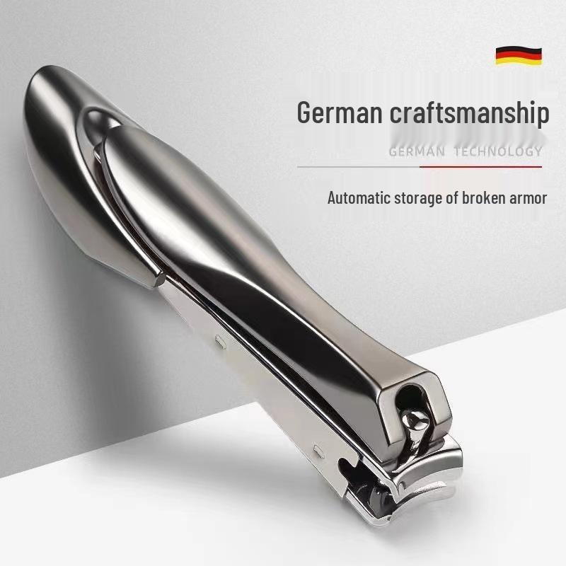 Fashionable Stainless Steel Flat & Angled Edge Nail Clippers - Single Pack Angled Edge (with Bonus Shine File)