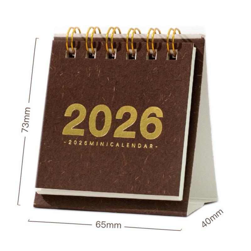 2026 Mini Spiral Bound Refillable Desktop Calendar Business Monthly Schedule Planner For Office Desk Home Modern Minimalist