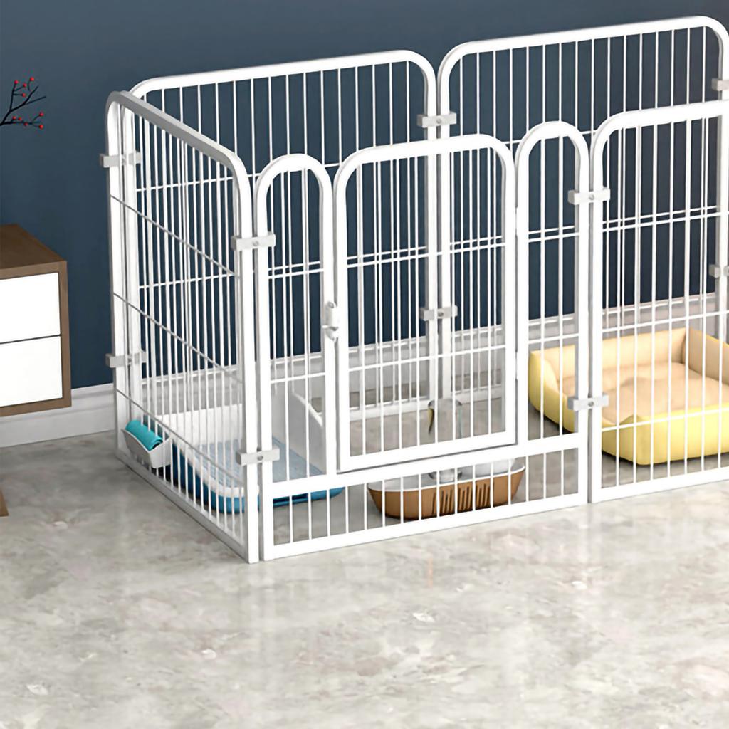 Metalowy Płot dla Zwierząt Bezpieczny Zapobiegający Ślizganiu Połączenie Zatrzaskowe Płot do Ćwiczeń dla Psa Małego Średniego Dużego