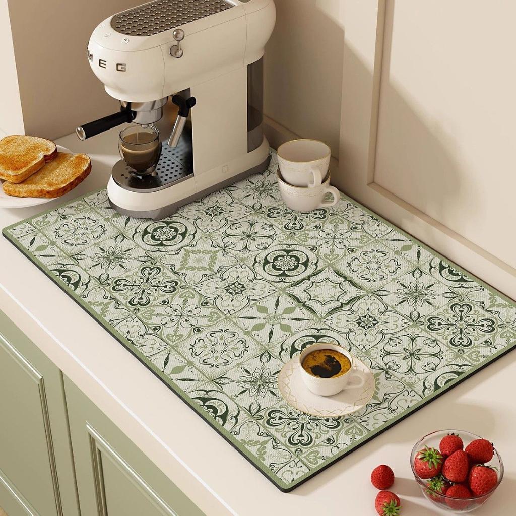 1 buc Covoraș de bucătărie cu design cu model floral în carouri pentru aparate de cafea, vase, decor de bucătărie la modă
