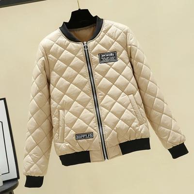 Giacca Corta Calda da Donna per Autunno e Inverno, Monocolore, Manica Lunga, Ispessita, con Zip