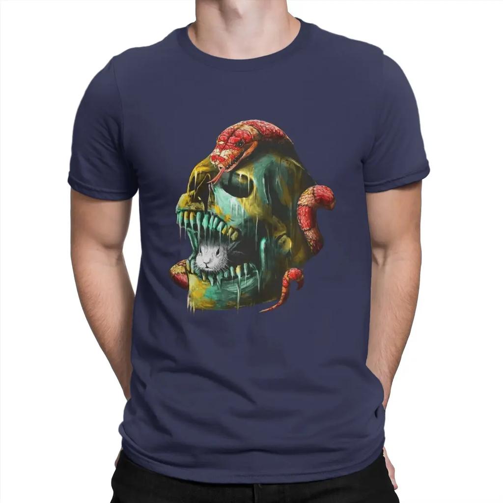 Men's T-Shirt Fear And Desire Novelty Cotton Tees Short Sleeve Skull T Shirts Round Collar Clothing Summer