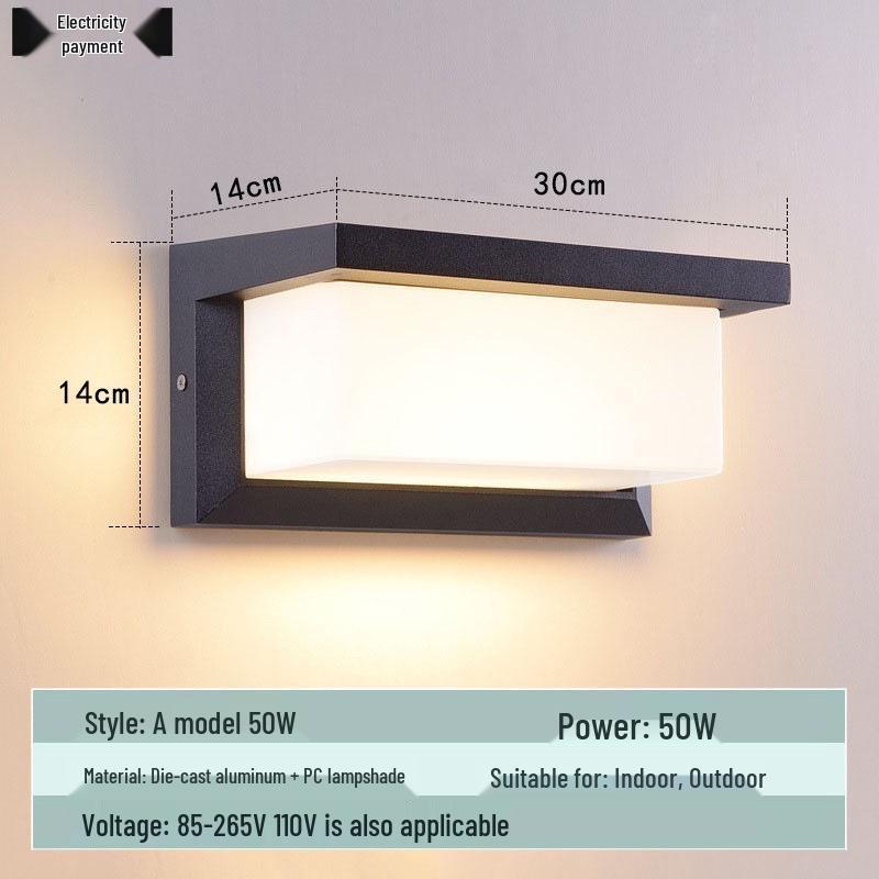 Waterproof Minimalist LED Wall Light with Smart Sensor for Outdoor Use