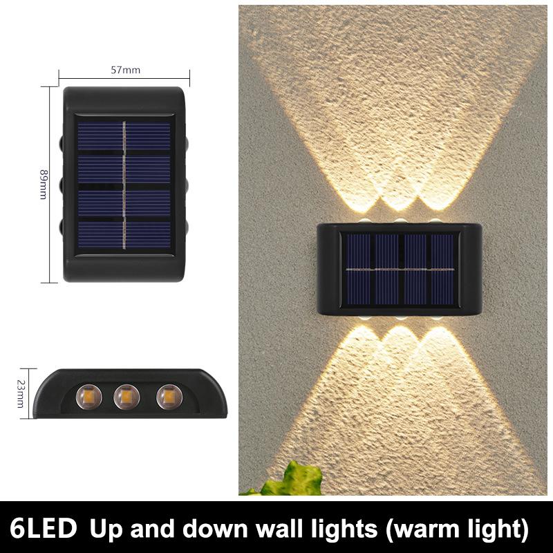 

Solar Wall Lamp Outdoor Waterproof Upper And Lower Wall Lights Luminous Lighting Home Garden Courtyard Fence Decoration Light 1PCS
