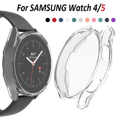 Funda+Cristal para Samsung Galaxy Watch 4 40mm 44mm Protector de Pantalla+Parachoques de TPU para Samsung Galaxy Watch5 40mm 44mm Funda Protectora