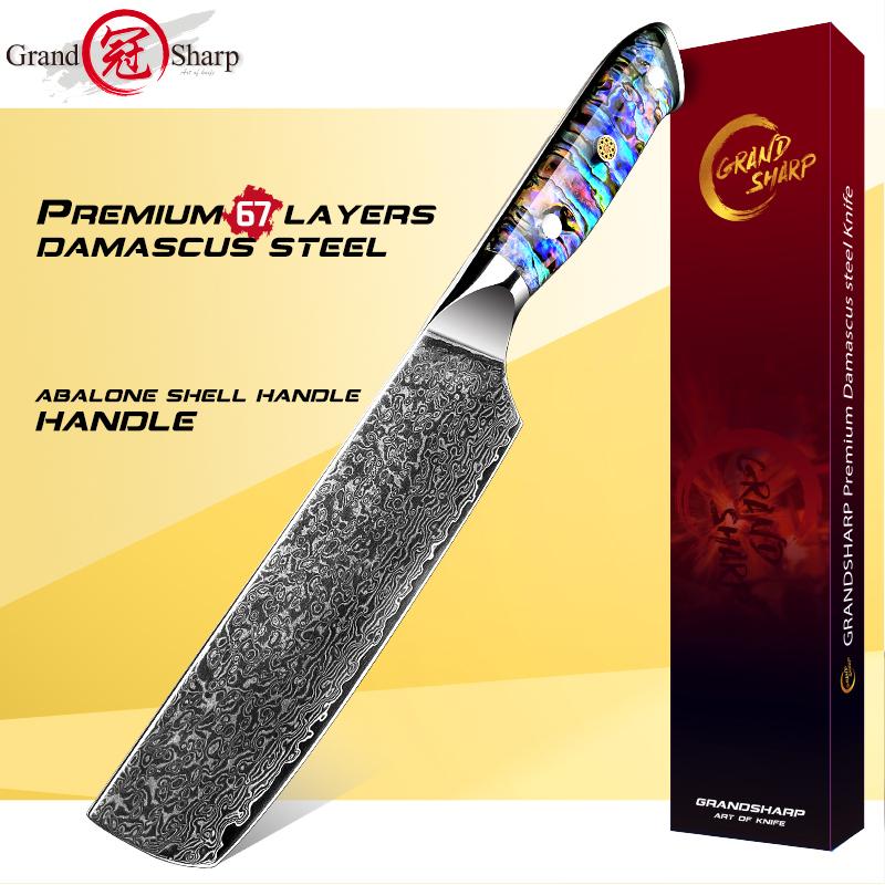 

6,5-дюймовый дамасский кухонный нож Накири, японский нож из нержавеющей стали, измельчитель мяса и овощей, ножи шеф-повара