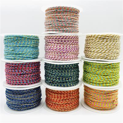1.8mm Plus Gold Four Strands of Three-flower Cotton Thread DIY Tibetan Three-flower Cotton Bracelet Material Rope Pattern Hand Rub Play