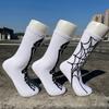 1 Pair Halloween Socks Spider Wet Skull Skeleton Print Color Matching High Elasticity Anti-slip Unisex Sport Sweat-Absorbent Basketball Long Stockings