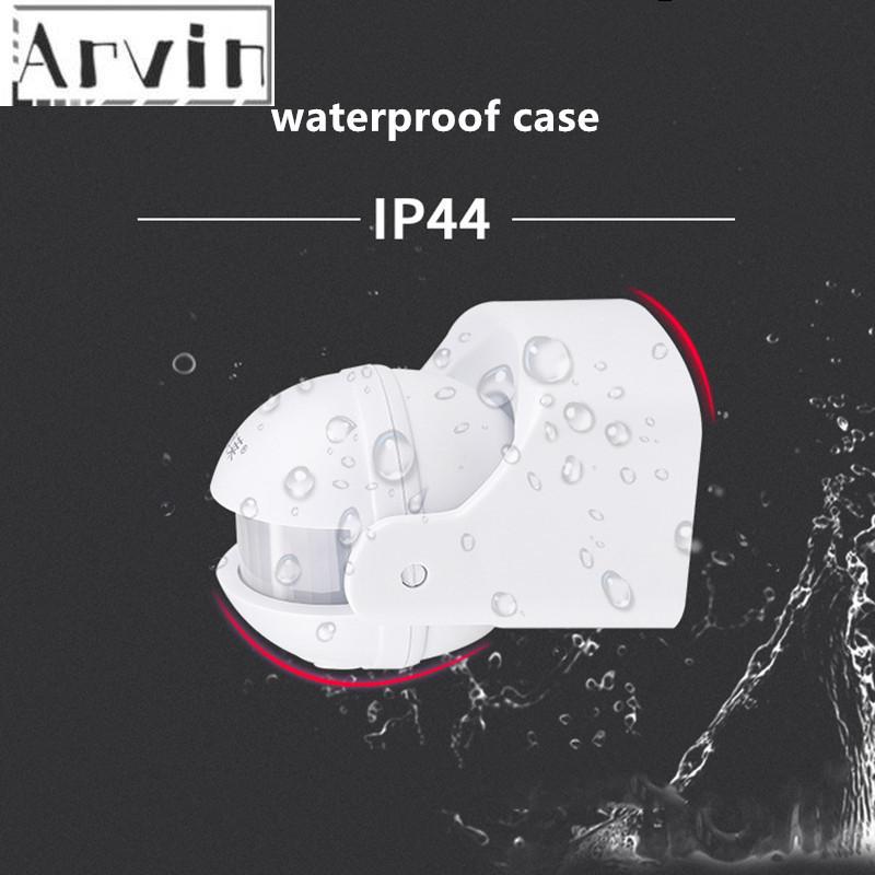 AC 220V-240V 110V 180 Degree Outdoor IP44 Security PIR Infrared Motion Sensor Detector Movement Switch Max 12m 50Hz 3-2000LUX