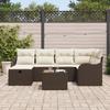 Ensemble de Canapés de Jardin vidaXL de 7 pièces avec Coussins Marron Poly Rattan, Canapé de Jardin 2 Places vidaXL 3360319