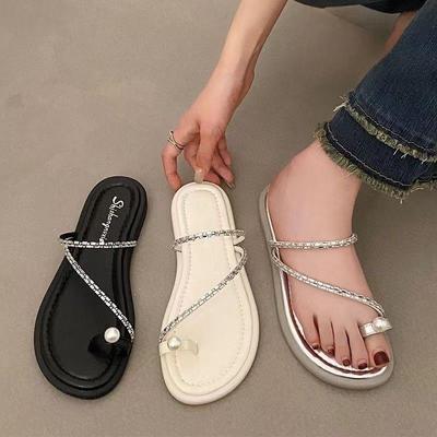Luxe Feeënwind Koele Slippers voor Buitenshuis Dragen van Teenslippers 2024 Zomer Nieuwe Zachte Zool Franse Slippers