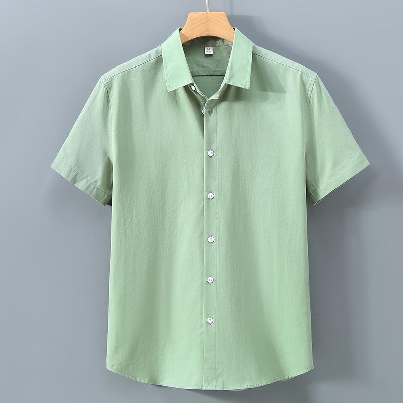 Simple Style Summer Tops Soft and Comfortable 100 Cotton Fabric Short Sleeve Shirt Korean Daily Casual Shirt Versatile