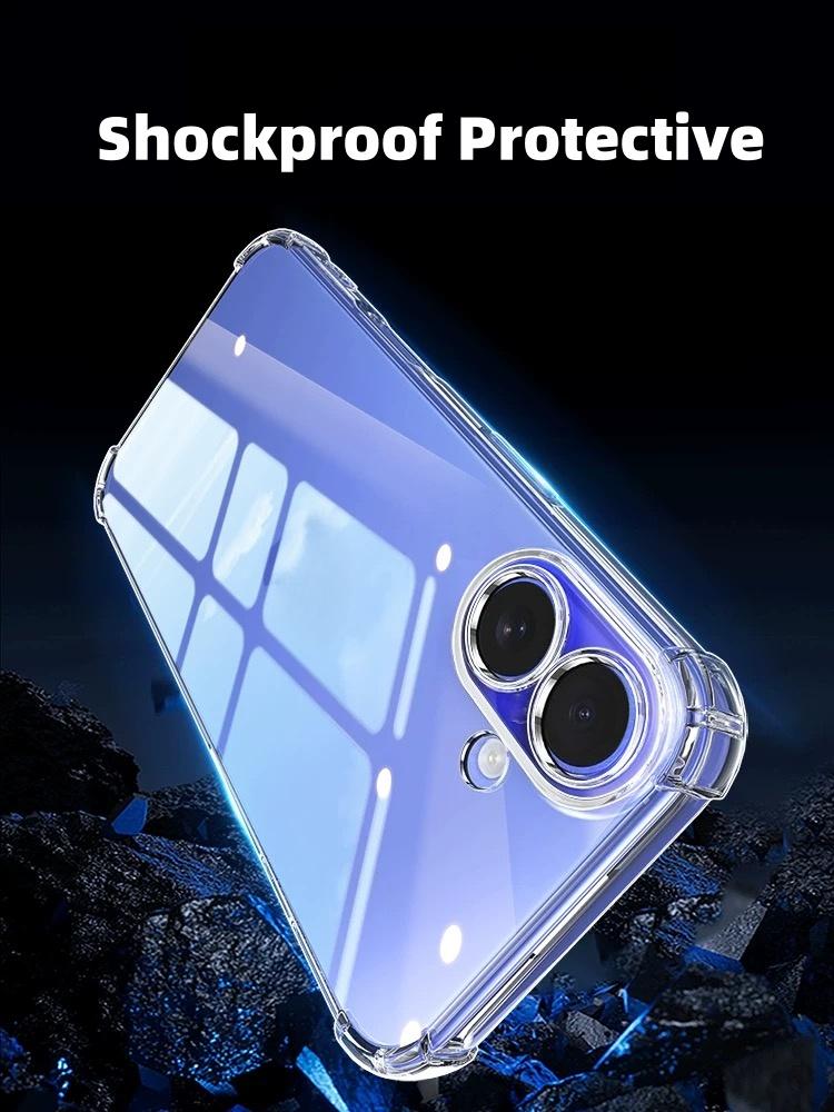 Transparent TPU Shockproof Protection Phone Case for Vivo V60 Lite - Clear